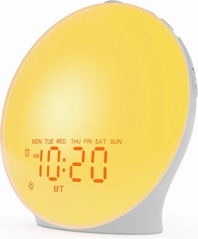 JALL Sunrise Alarm Clock White Noise Sound Machine with 22 Soothing Sounds, 17 NightLights, Bluetooth Speaker, Wake Up Light Alarm Clock for Bedrooms, Heavy Sleepers, Ideal Gift for Baby, Kids Seniors