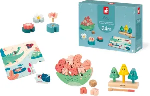 Janod - Baby Play Box - from 24 Months - Stimulus Toys with Puzzle and Children's Manual Activities - Children 2 Years Old - Activity Toys and Psychomotor Development - J04065