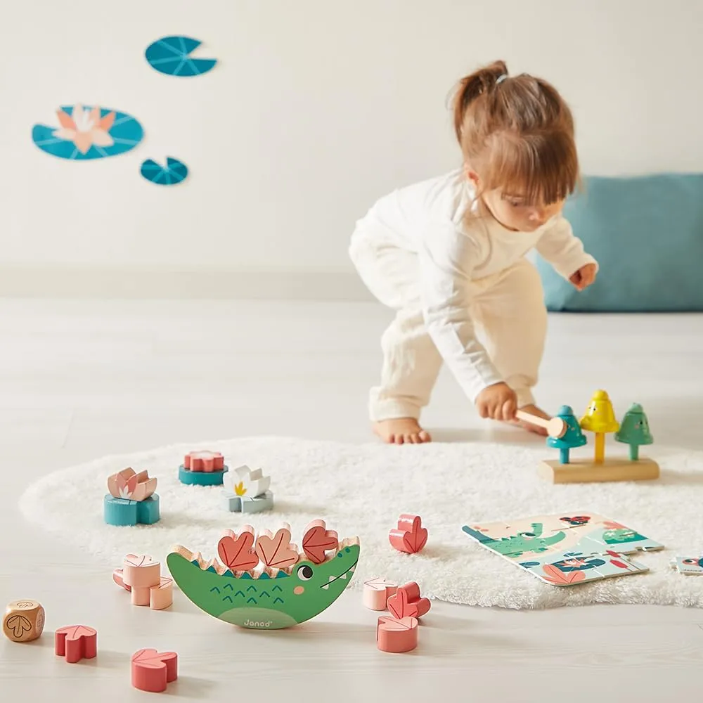 Janod - Baby Play Box - from 24 Months - Stimulus Toys with Puzzle and Children's Manual Activities - Children 2 Years Old - Activity Toys and Psychomotor Development - J04065