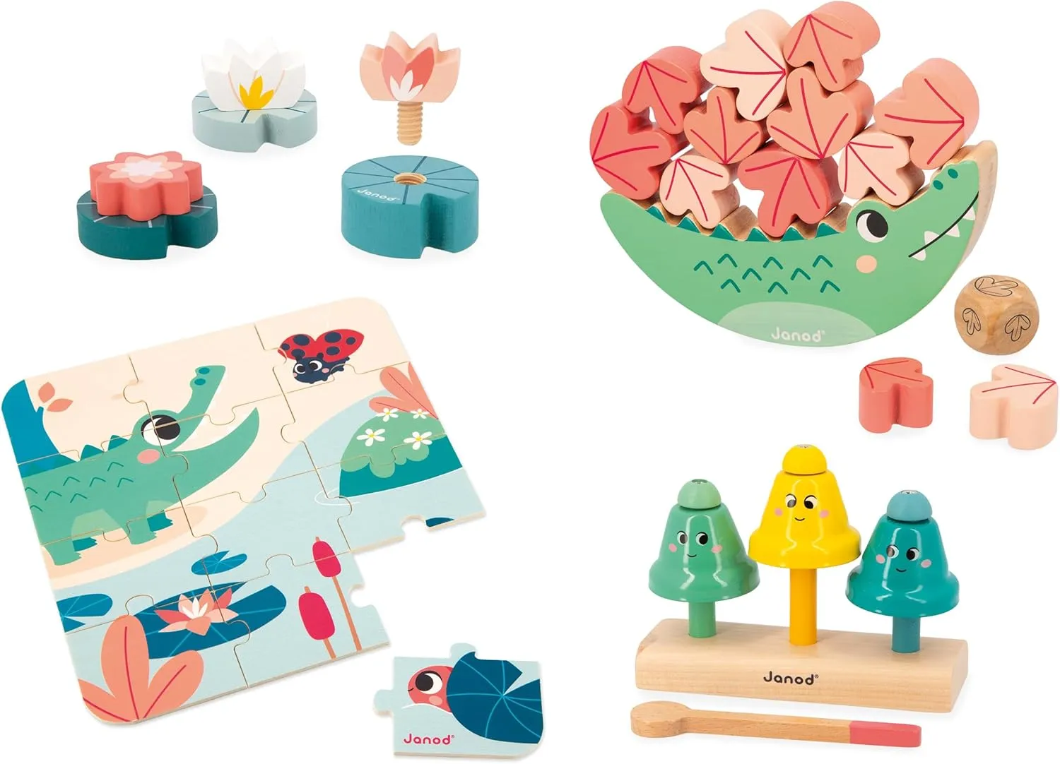 Janod - Baby Play Box - from 24 Months - Stimulus Toys with Puzzle and Children's Manual Activities - Children 2 Years Old - Activity Toys and Psychomotor Development - J04065