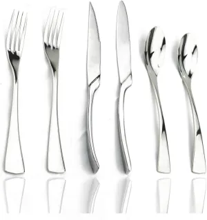 JASHII 24 Pieces Silver Cutlery Flatware Set, Tableware Set, 18/10 Stainless Steel Silverware Utensils Service for 4, Include Knife/Fork/Spoon, Mirror Polished, Dishwasher Safe (Shiny Silver)
