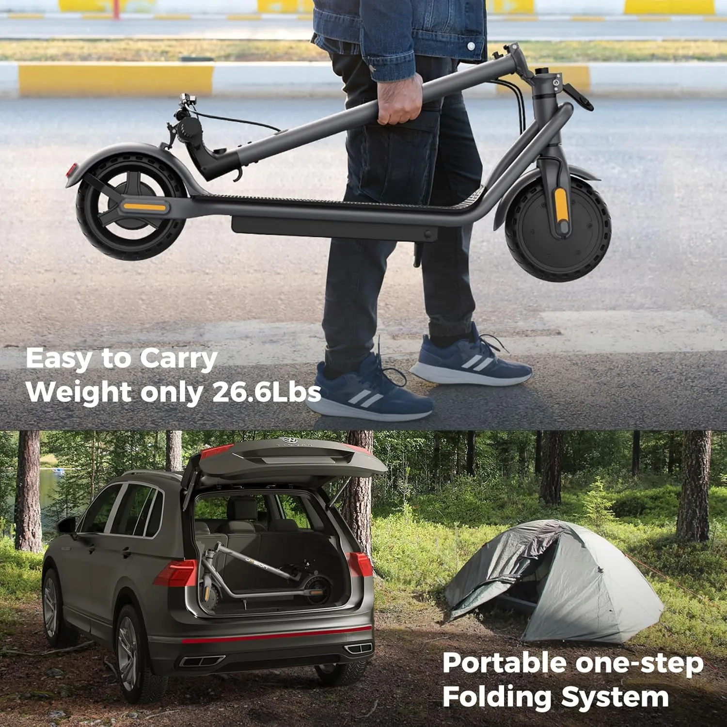 Jasion JS2/PRO Electric Scooter, 25 Miles Range, 22MPH Max Speed, 850W Peak Adult Escooter, 8.5" Solid Tires Fast Folding E-Scooter, Dual Braking System for Commuting