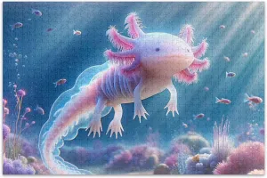 Jelly Fish Axolotl Jigsaw Puzzles for Adults 1000 Pieces Funny Puzzle Game Gifts Colorful Puzzles Painting Decor