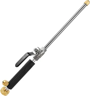 Jet Nozzle for Garden Hose, High Pressure Power Washer Wand with 3 Different Hydro Nozzles and Quick Connectors for Gutter Patio Car Pet Window 18 Inch (Dark Black)