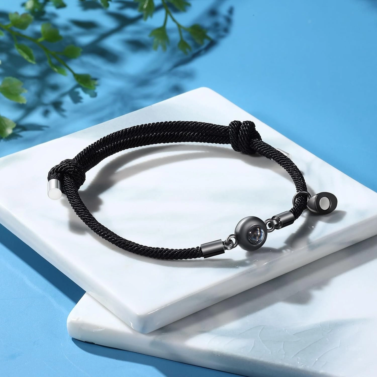 JewelOra Couples Bracelets Custom Photo Bracelets for Couples Personalized Photo Projection Bracelets for Women Men Custom Matching Couple Bracelet Gifts for Valentine's Day