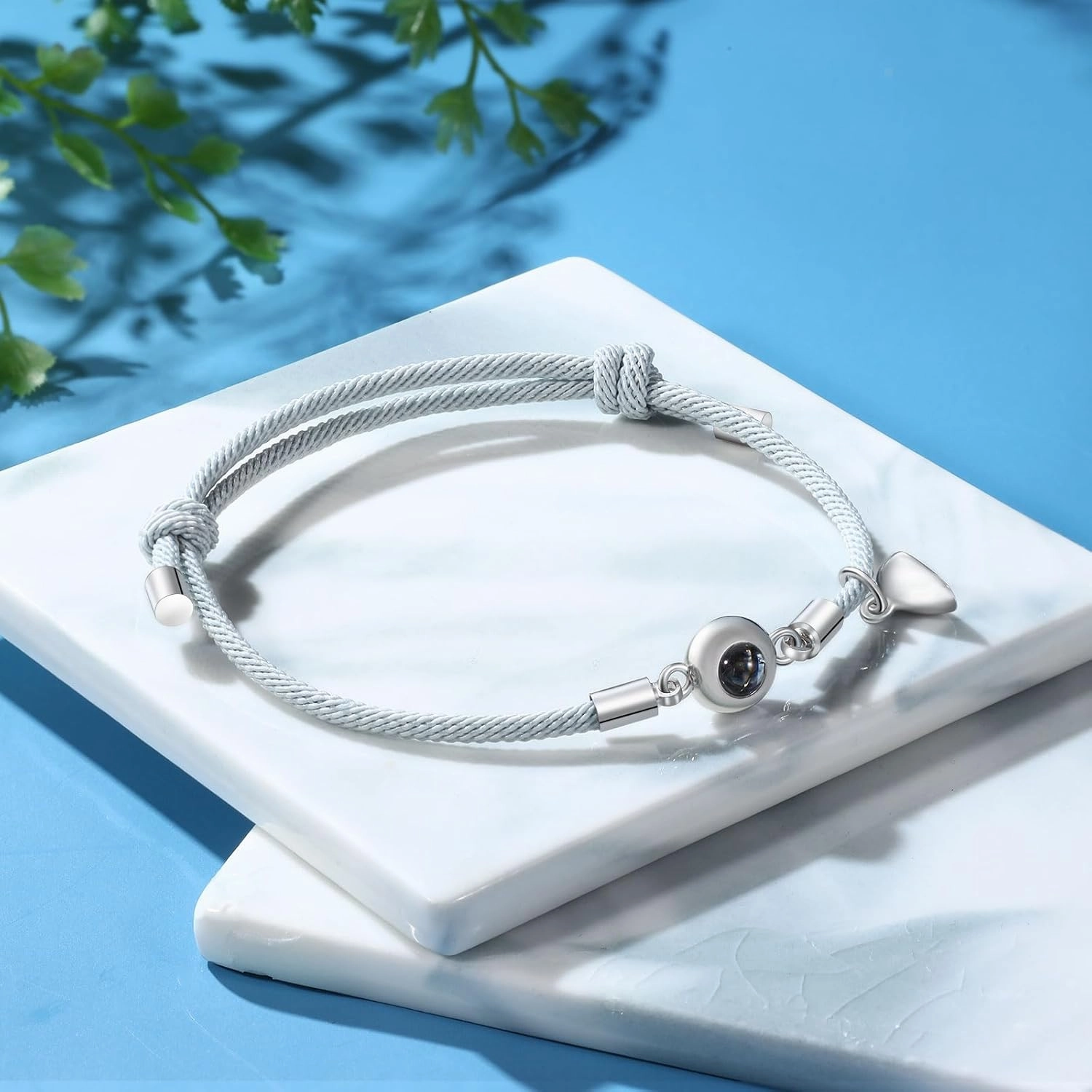 JewelOra Couples Bracelets Custom Photo Bracelets for Couples Personalized Photo Projection Bracelets for Women Men Custom Matching Couple Bracelet Gifts for Valentine's Day