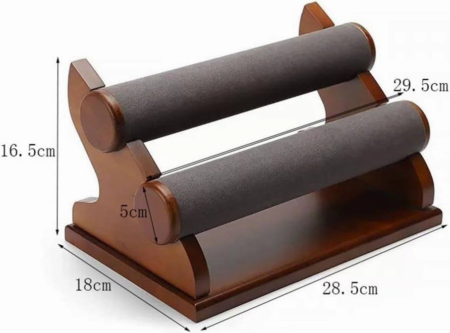 Jewelry dummy display Bracelet Holder with 2 Tier Racks, Velvet Jewelry Display Stands, Wooden Watch Bangle Jewelry Organizer for Wrist Watch, Bangles and Bracelets Mannequin jewelry stand(Gray)