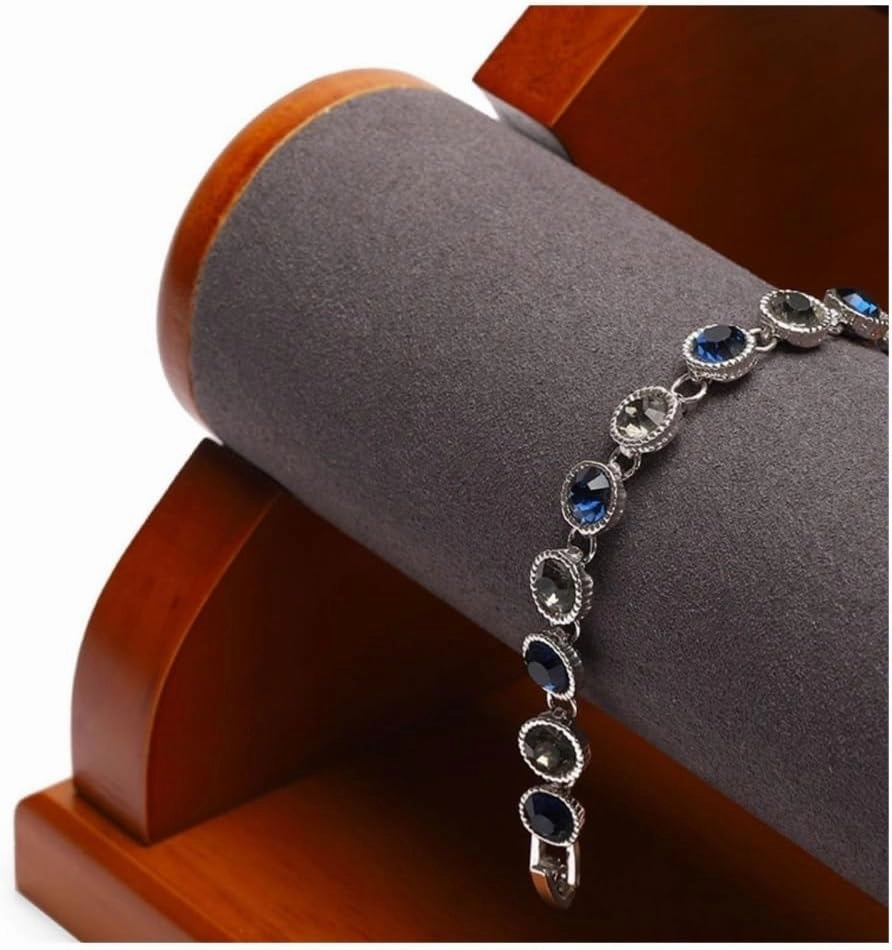 Jewelry dummy display Bracelet Holder with 2 Tier Racks, Velvet Jewelry Display Stands, Wooden Watch Bangle Jewelry Organizer for Wrist Watch, Bangles and Bracelets Mannequin jewelry stand(Green)