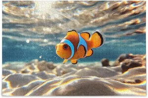 Jigsaw Puzzle Fish Underwater Cute for Adults 1000 Pieces, Impossible Challenging Hard Difficult Puzzles for Adults Jigsaw Puzzles for Party Entertainment Family Games