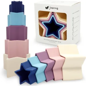 Jispring [Silicone] Stacking & Nesting Toys, Games for People with Dementia, Fidget Activities for Alzheimers, Keeping Hands Busy, Products for Elderly, Anxiety Relief