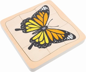 jojofuny Wooden Multi Layered Puzzles, Life Cycle of Butterfly, Cartoon Montessori Toy DIY Puzzle Early Educational Toy for Children Kids
