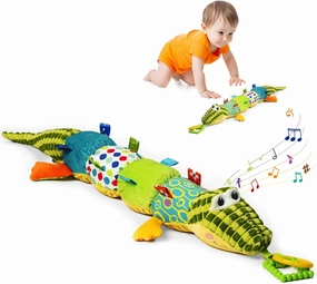 Jollybaby Baby Toys, Tummy Time Baby Toys with Rattles, Crinkle, Newborn Baby Musical Toys for Infant 0 3 6 9 12 Months Boys & Girls-Alligator