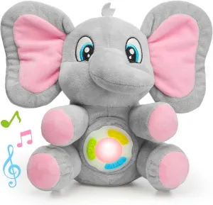 JOYIN Musical Elephant Plush Baby Toy, Stuffed Animal with Music & Light, Baby Musical Soft Plush Toys for Infant Babies, Christmas Birthday Gifts for Boys and Girls 6  Months
