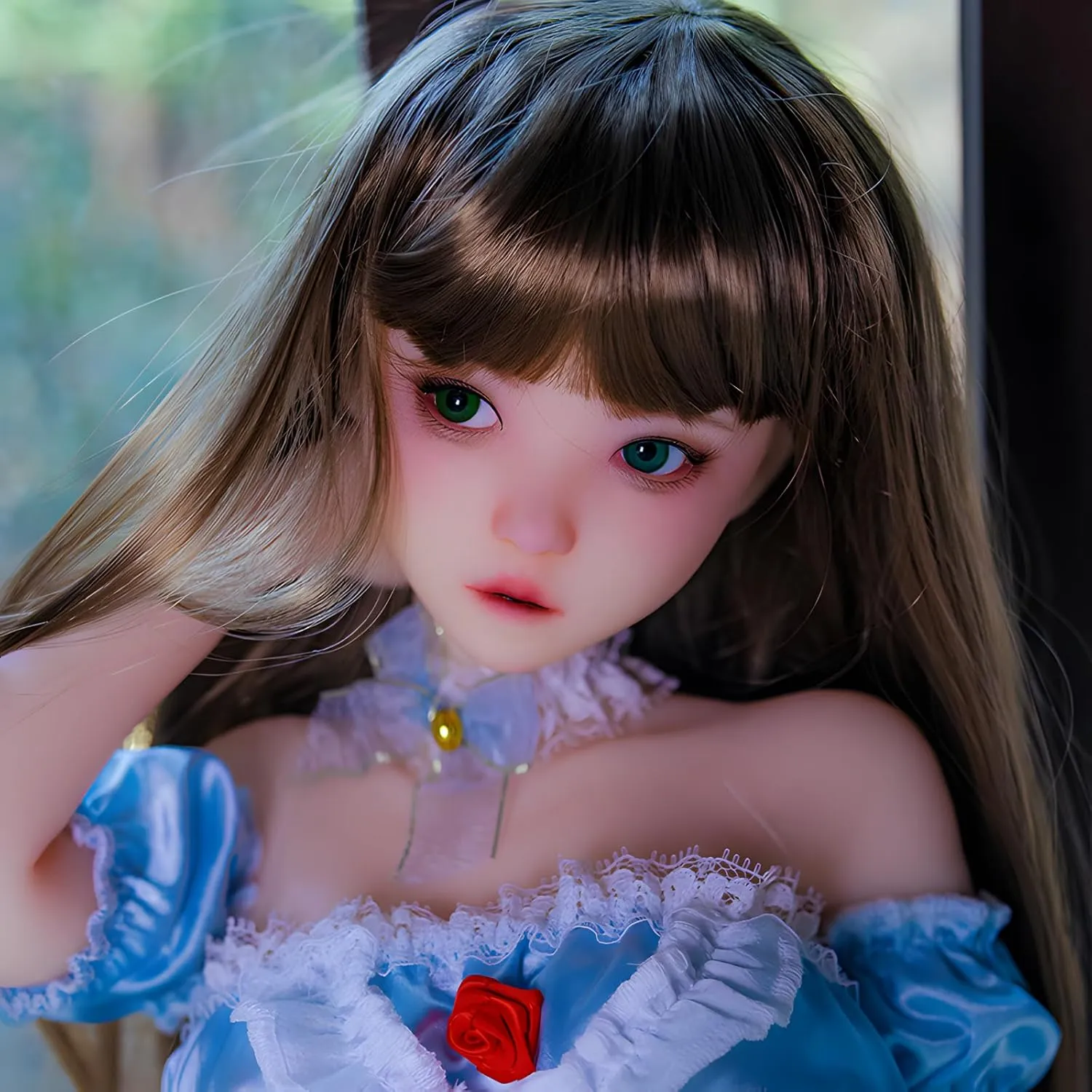 Junying Baochai 1/4 Female Seamless Action Figures Full Silicone Material, Jydoll 70cm Flexible Female Figure Dolls for Cosplay/Photography/Arts (Wig)