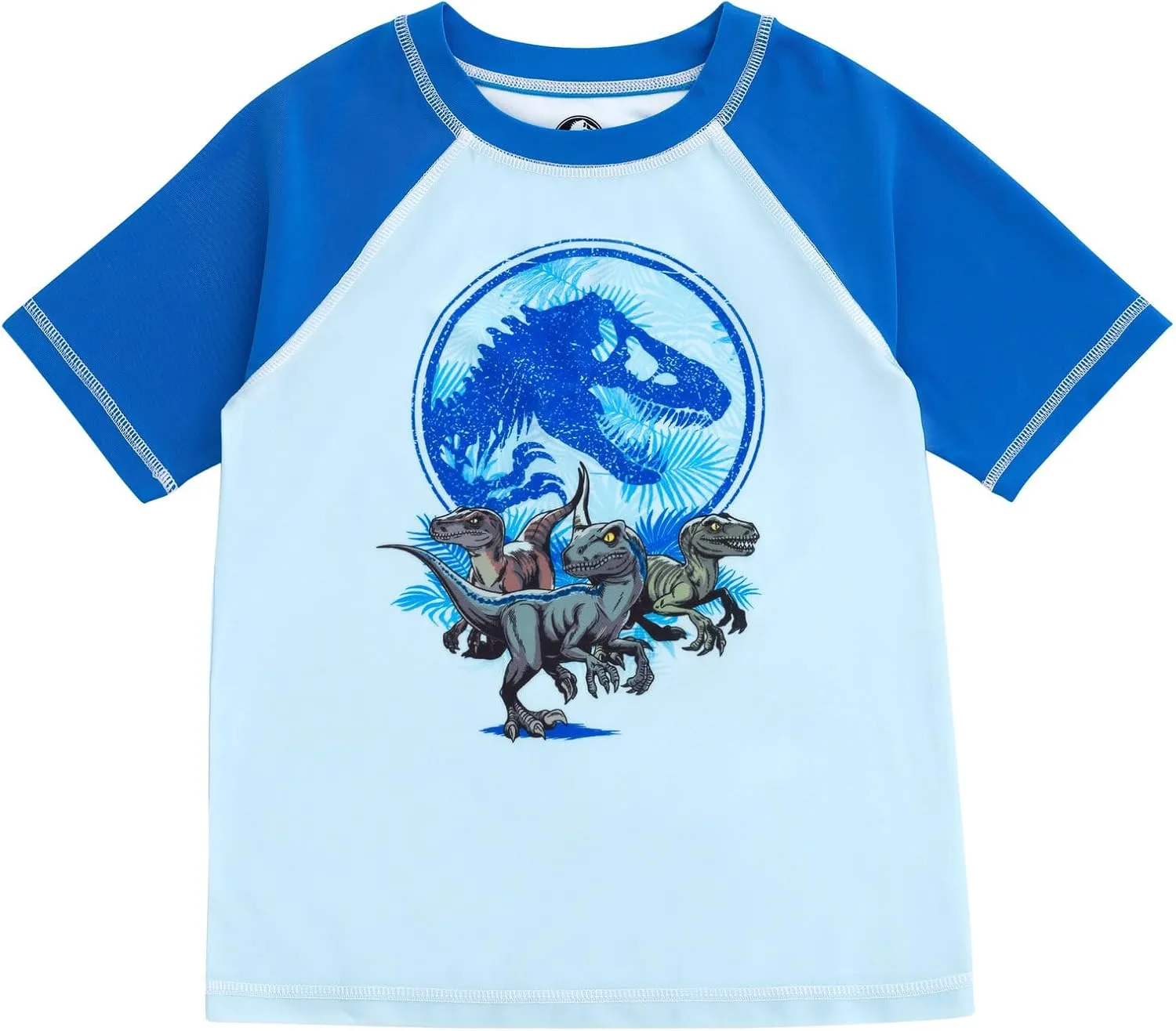 Jurassic World Dinosaur UPF 50  Rash Guard and Swim Trunks Outfit Set Little Kid to Big Kid Sizes (4-14-16)