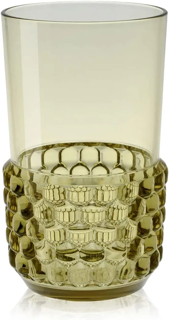 Kartell 1491/E2 Jellies Family Drinking Glass by Patricia Urquiola, Pack of 16, Transparent Green