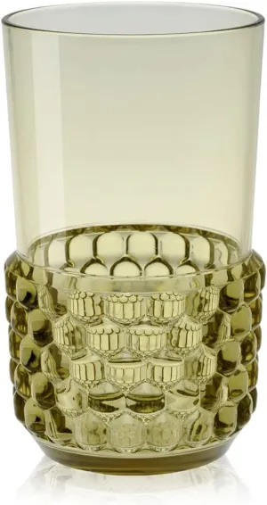 Kartell 1491/E2 Jellies Family Drinking Glass by Patricia Urquiola, Pack of 16, Transparent Green