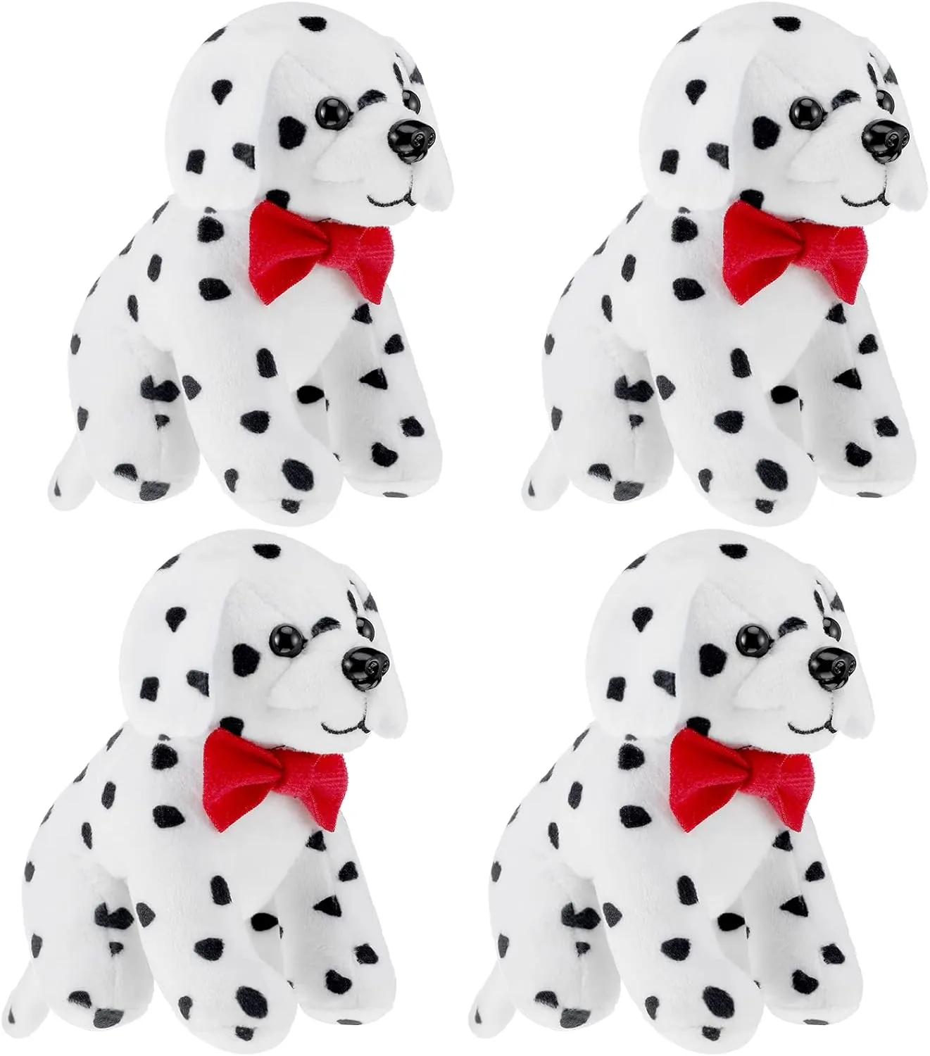 Kathfly 4 Pieces Halloween Plush Toy Dog Dalmatian Stuffed Animal Dalmatian Dog Spotted Stuffed Puppy Cuddly Sitting Stuffed Animal Toy Birthday Party Favor, 5.7 Inch