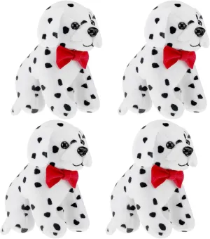 Kathfly 4 Pieces Halloween Plush Toy Dog Dalmatian Stuffed Animal Dalmatian Dog Spotted Stuffed Puppy Cuddly Sitting Stuffed Animal Toy Birthday Party Favor, 5.7 Inch