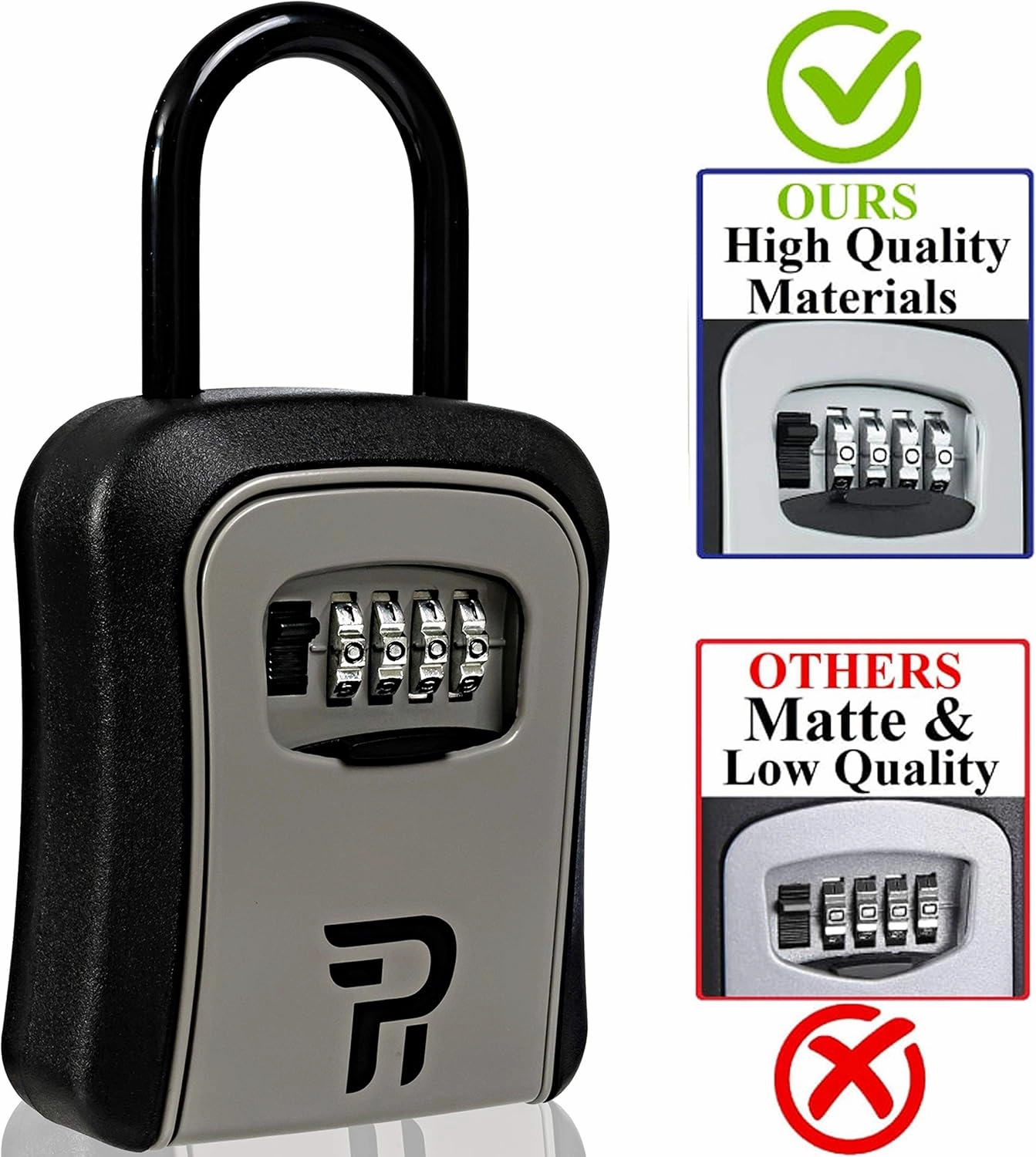 Key Lock Box Outdoor with Code – Realtor Security Lockbox for Spare Keys Outside – Rudy Run Combination Keybox for Home, Office, Garage, Apartment, and Airbnb - 1Pack
