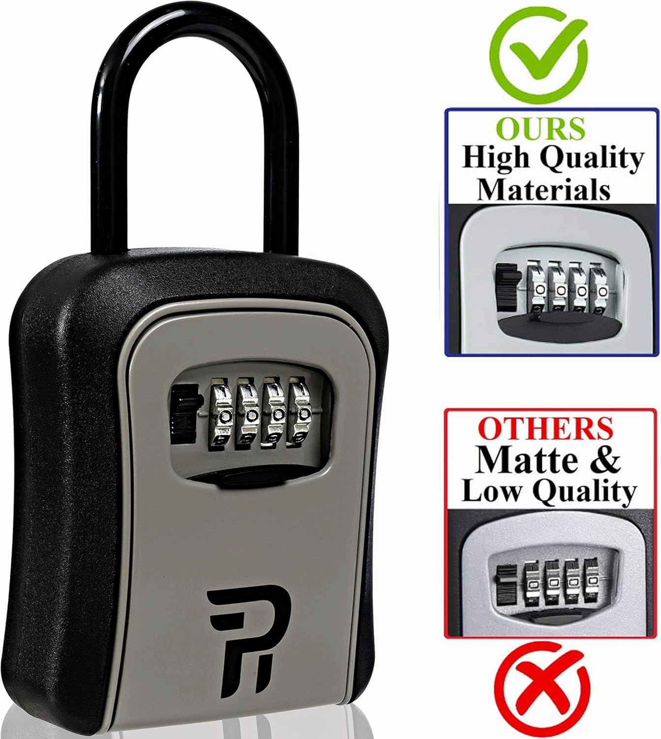 Key Lock Box Outdoor with Code – Realtor Security Lockbox for Spare Keys Outside – Rudy Run Combination Keybox for Home, Office, Garage, Apartment, and Airbnb - 1Pack