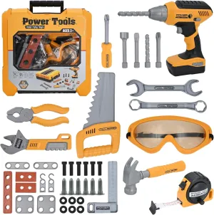 Kids Tool Set for Boys,Toddler Tool Set with Kids Tool Box & Electronic Toy Drill,Construction Pretend Play Tools for Kids,Toys for 3 4 5 Year Old Boys,Toddler Boy Toys