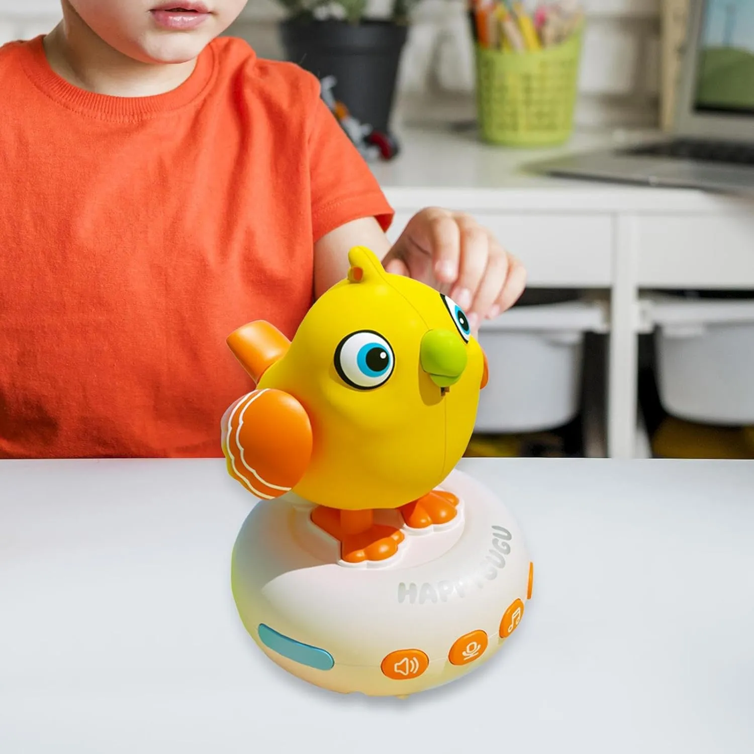 Kids Watch Toy, Kids Musical Bird Watch Toy, USB Charging Kids Whistle Toy Kids Electric Pet Bird Watch for Boys Girls Gift, Yellow