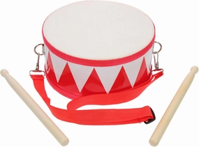 Kids Drum Set, 8 inch Wooden Toy Drum Set or Toddlers with 2 Drumsticks Percussion Musical Instrument Drum Set for Boys Girls