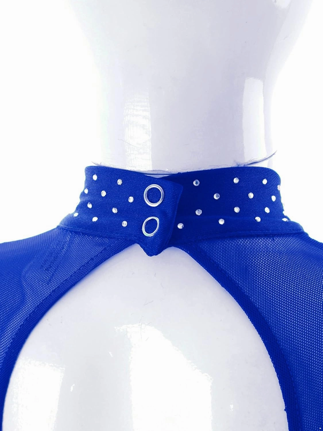 Kids Girls Long Sleeves Rhinestone Unitard Gymnastics Leotard Figure Ice Skating Bodysuit Jumpsuit