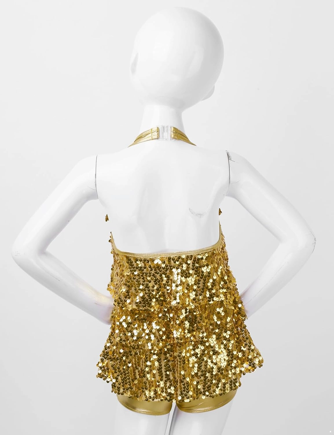 Kids Girls Sequins Shiny Ballet Dance Dress Hip Hop Jazz Unitards Samba Rumba Stage Performance Costume