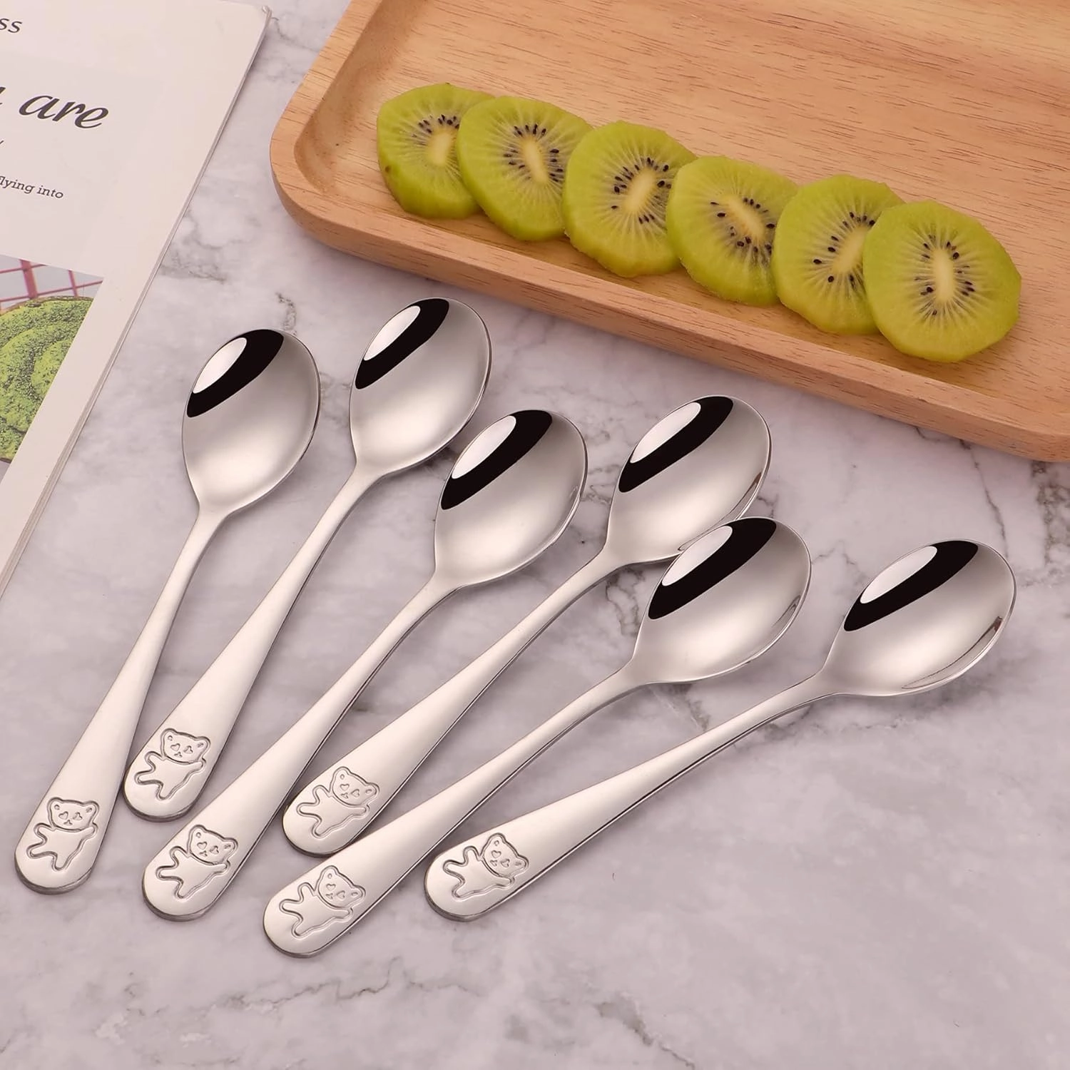 Kids Silverware Set, Poylim Children's Flatware,Safe Toddler Utensils, 9 Child Forks and 9 Child Spoons
