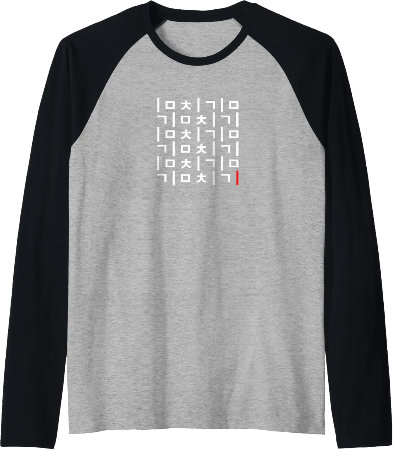“Kimchi” Korean Hangul Character Pattern Art Raglan Baseball Tee
