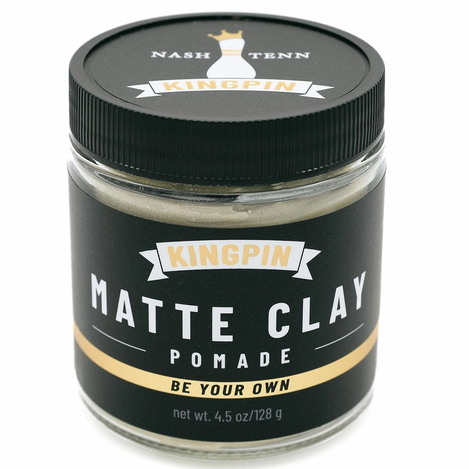 KINGPIN Matte Clay Hair Wax for Men - Flexible Hold & Natural Finish - Non-Flaking, Hydrating Styling Clay for All Hair Types - 4.5oz