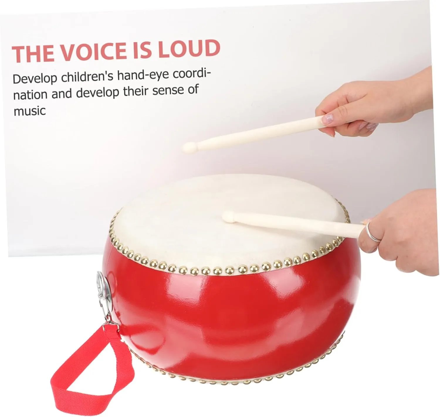 Kisangel Drum Toy for Boys and Girls Toddler Music Toy Boys and Girls Sticks Straps 15cm Drum for Toddlers