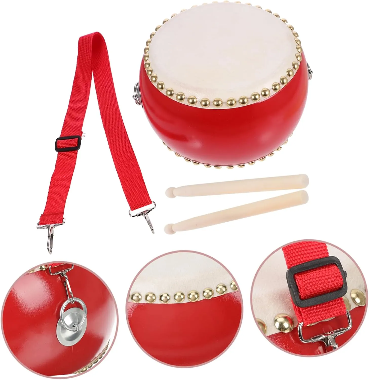 Kisangel Drum Toy for Boys and Girls Toddler Music Toy Boys and Girls Sticks Straps 15cm Drum for Toddlers