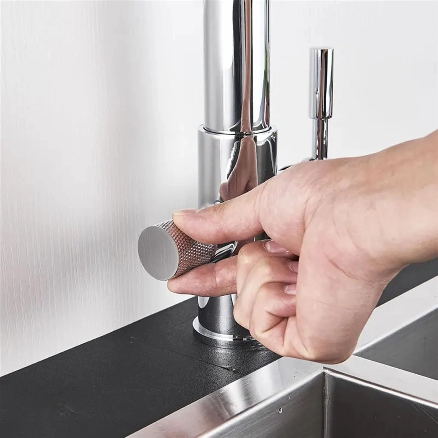 Kitchen Purified Faucets Filter Mixer Tap Cold Rotation Sink Faucet Pull Down Mixer Crane with 2 Spout(Shiny Gold)