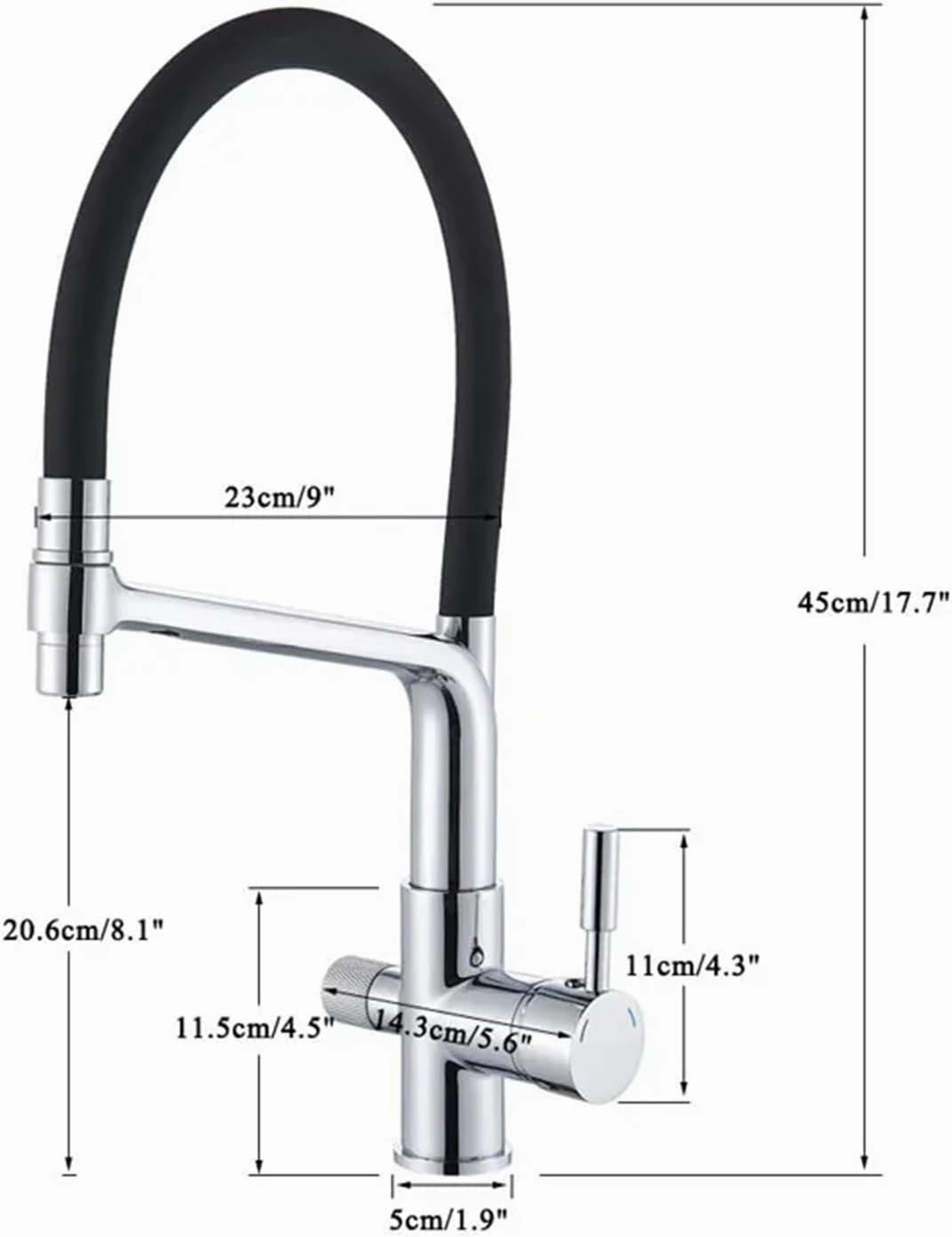 Kitchen Purified Faucets Filter Mixer Tap Cold Rotation Sink Faucet Pull Down Mixer Crane with 2 Spout(Shiny Gold)