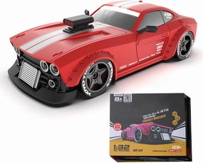 KM3299 1/32 RC Drift Car with Two Speed Headlights, 2.4G 4WD Variable Wheelbase Racing Model, Suitable for Indoor and Outdoor, for Mini RC Car Enthusiasts (RTR)