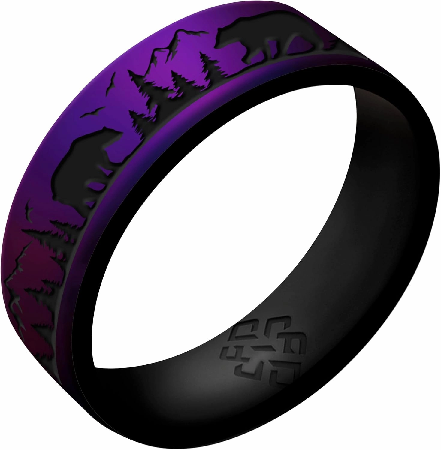 Knot Theory Bear Silicone Ring Men and Women Dual Layer Breathable Comfort Fit Wedding Engagement Band