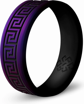 Knot Theory Greek Key Silicone Ring for Men and Women - Silicone Wedding Band for Sports Activities, Breathable Comfort Fit 6mm Bandwidth