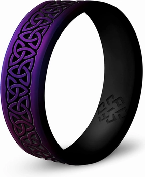 Knot Theory Trinity, Celtic, Claddagh Silicone Ring for Men and Women - Silicone Wedding Band for Sports Activities, Breathable Comfort Fit 6mm Bandwidth