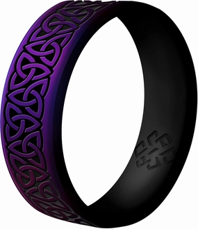 Knot Theory Trinity Celtic Silicone Ring for Men and Women - Silicone Wedding Band for Sports Activities, Breathable Comfort Fit 6mm Bandwidth