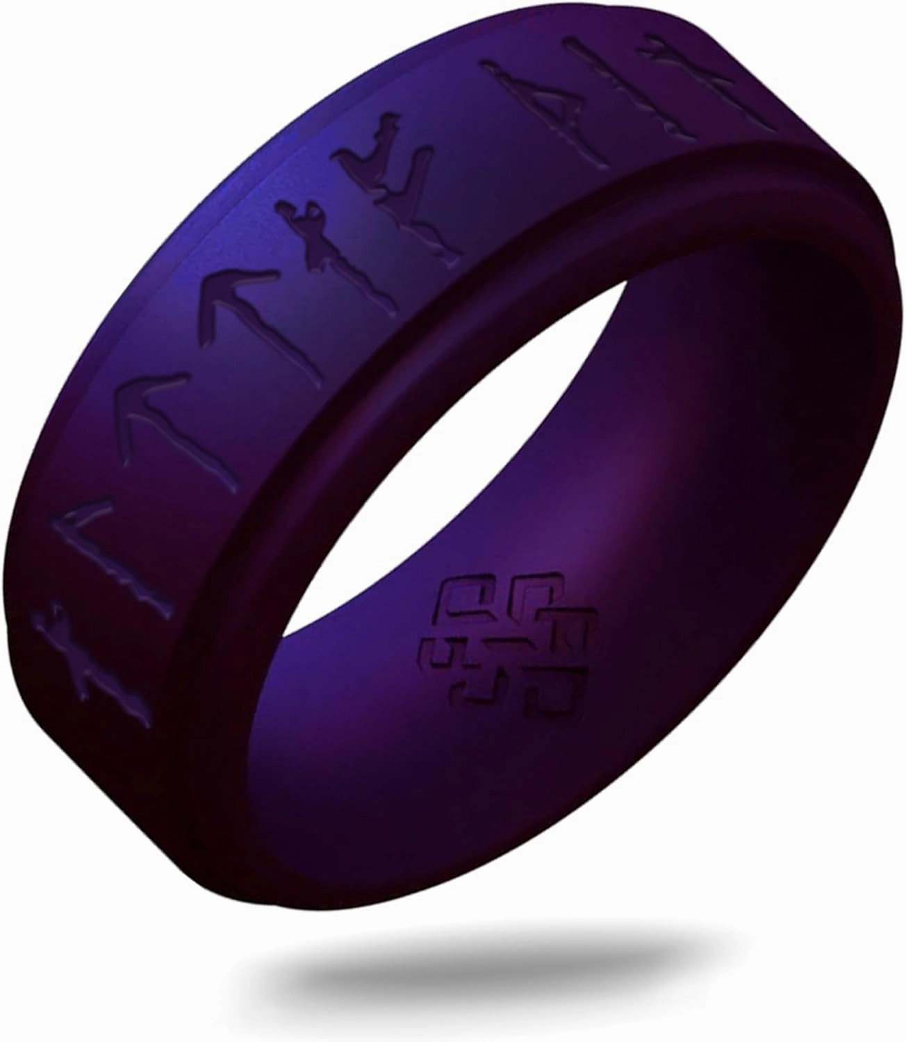 Knot Theory Viking Silicone Ring - Yours Always in Rune Characters Breathable Comfort Fit - Valentine's Engagement Mens Wedding Band