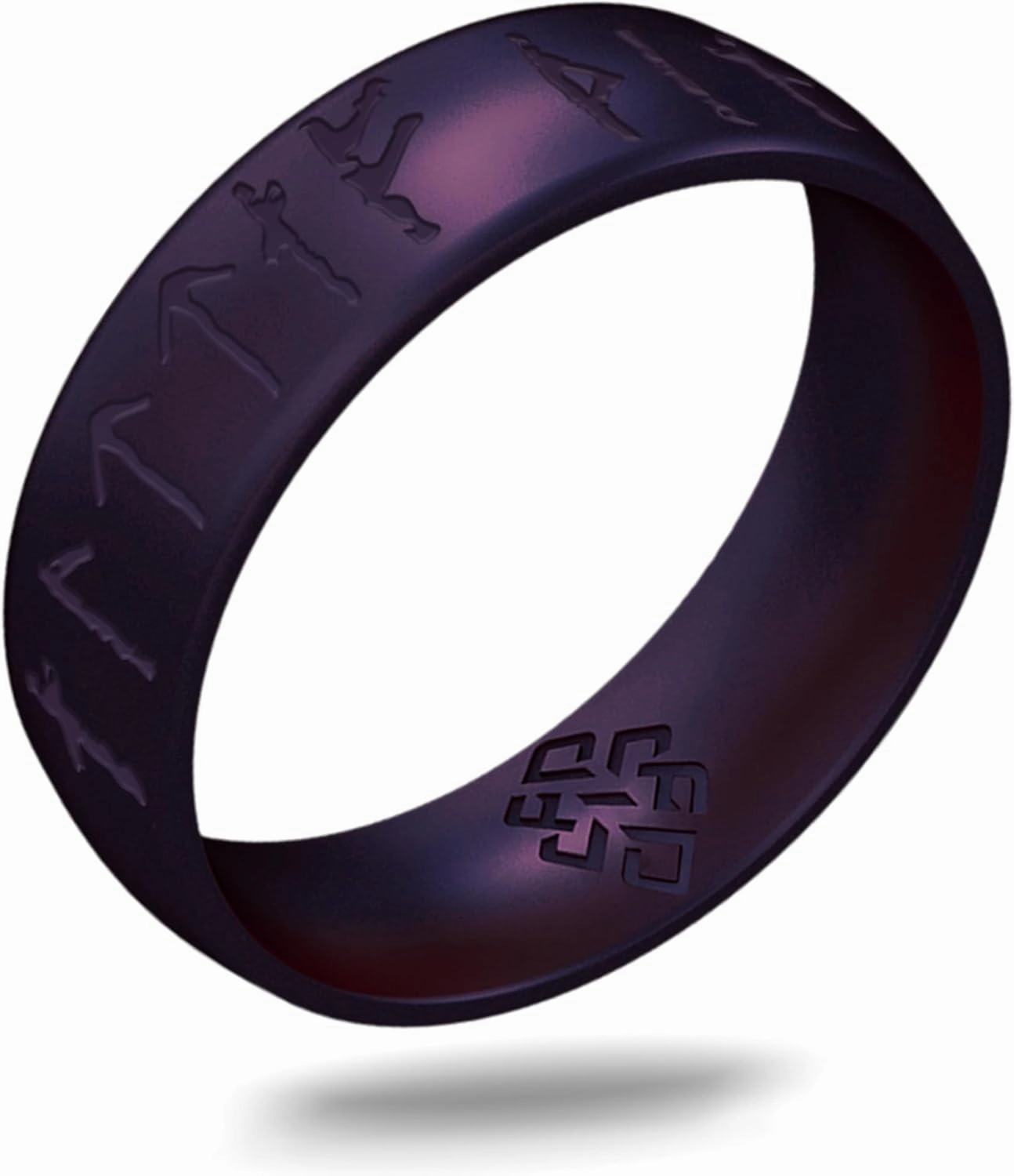 Knot Theory Viking Silicone Ring - Yours Always in Rune Characters Breathable Comfort Fit - Valentine's Engagement Wedding Band