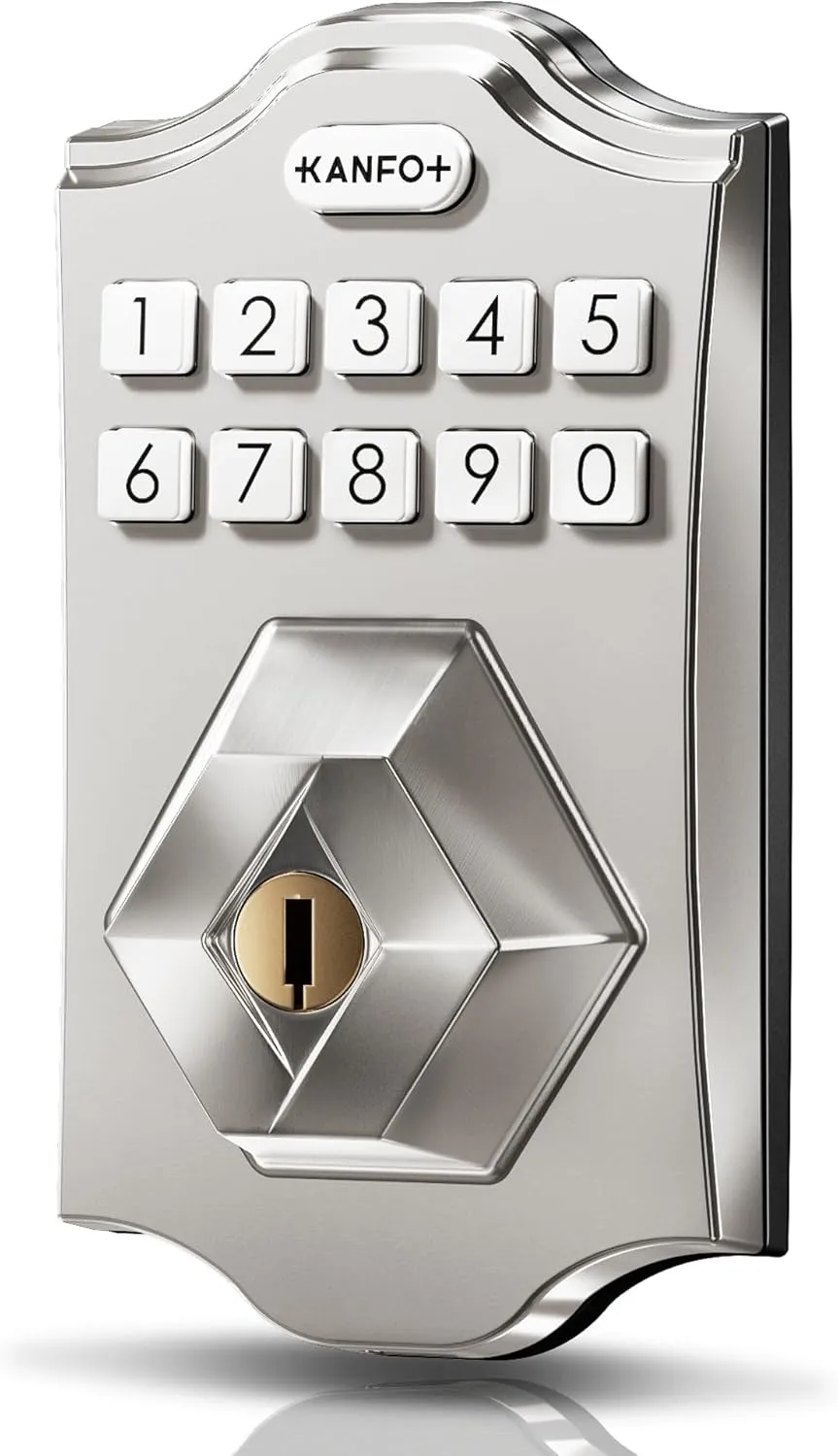 KS3 Keyless Entry Door Lock Deadbolt with Keypad,Smart Locks for Front Door with 2 Keys,Electronic Door Locks Deadbolt,Auto Lock,Easy Installation,Satin Nickel