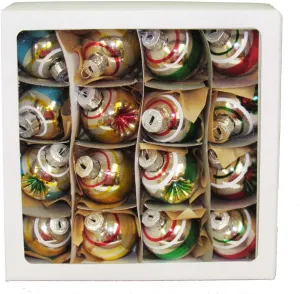 Kurt S. Adler 30mm Solid and Reflector Glass Ball Set of 16 Ornament Set, 16 Piece