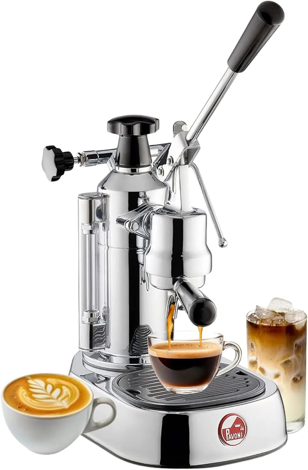 La Pavoni EPC-8 Europiccola Lever Style Espresso Machine – Chrome & Silver – Manual Espresso Maker - 0.8 L Water Capacity, Authentic Italian Craftsmanship for Home Use