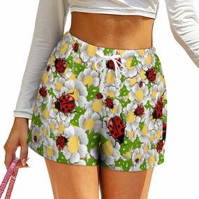 Ladybug Sweat Shorts Bermuda Short Womens Short Pants High Waisted Drawstring Casual Loose Bottom Board Shorts