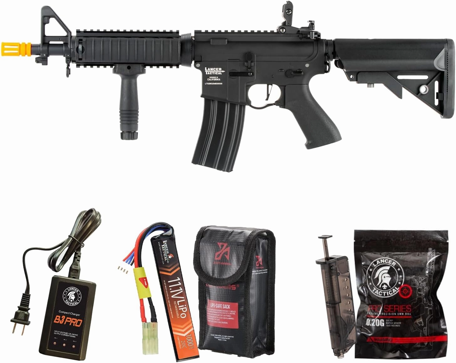Lancer Tactical Gen 2 Proline MK18 Full Metal M4 Airsoft with Mosfet/ETU-Electric Full/Semi-Auto AEG Rifle (Lipo Battery & Charger Included)