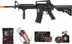 Lancer Tactical Gen 2 RIS Classic M4A1 AEG Airsoft Rifle with 9.6v Nimh Battery and Charger (1000 Rounds 0.20g BBS Included)